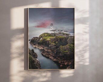 Fanad Lighthouse Wall Art – Irish Coastal Sunset Seascape Print, Wild Atlantic Way