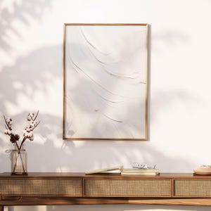 White Abstract Art Print, Minimalist Poster, Neutral Modern Wall Decor ...
