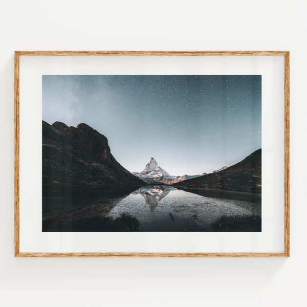 Rifflesee, Matterhorn, Zermatt, Swiss Alps, Switzerland | Digital Download | Printable Astro Photography Wall Art Print | Mountain Decor