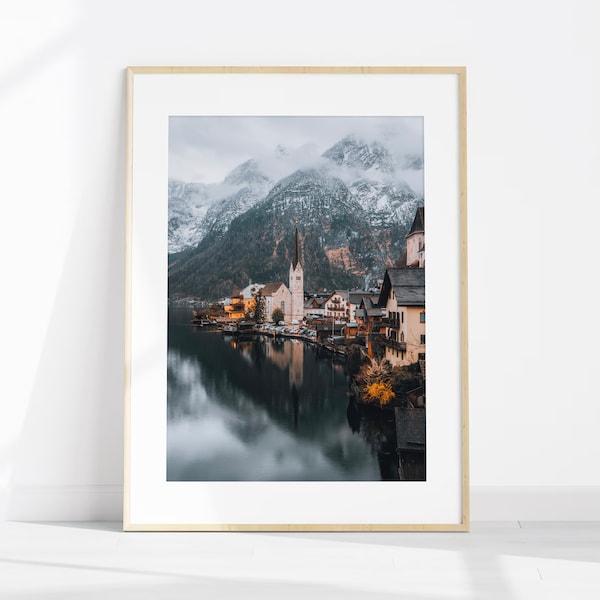 Hallstatt, Austria, Austrian Alps, Austria | Printable Mountain Photography wall art print | Digital download