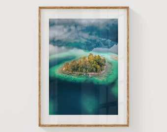 Lake Eibsee, Garmisch-Partenkirchen, Bavarian Alps, Germany | Printable Mountain Photography wall art print | Digital Download | Home Decor