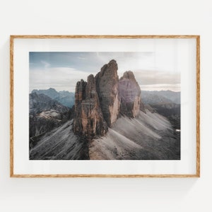 Tre Cime di Lavaredo, The Dolomites, Italian Alps, Italy | Printable Mountain Photography wall art print | Digital Download | New Home Art