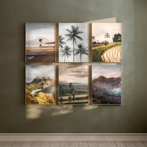 Set of 6 Indonesian Prints: Bali, Java, Flores, Nusa Lembongans |  Travel Photography Wall Prints | Tropical Art