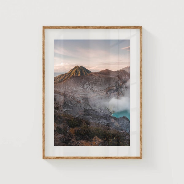 Ijen Volcano, East Java, Indonesia | Printable Travel Photography wall art print | Digital download | Nature Prints | Art For Living Room