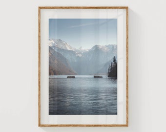 Konigssee, Berchtesgaden, Bavarian Alps, Germany | Printable Mountain Photography wall art print | Digital Download | Nature Print
