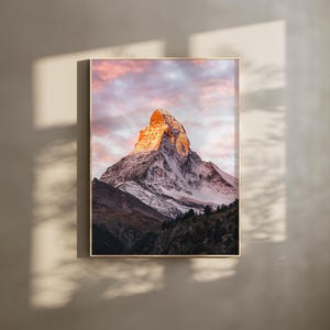 Matterhorn Sunrise, Zermatt, Swiss Alps, Switzerland |  Mountain Photography Wall Art Print | Wall Decor Gifts