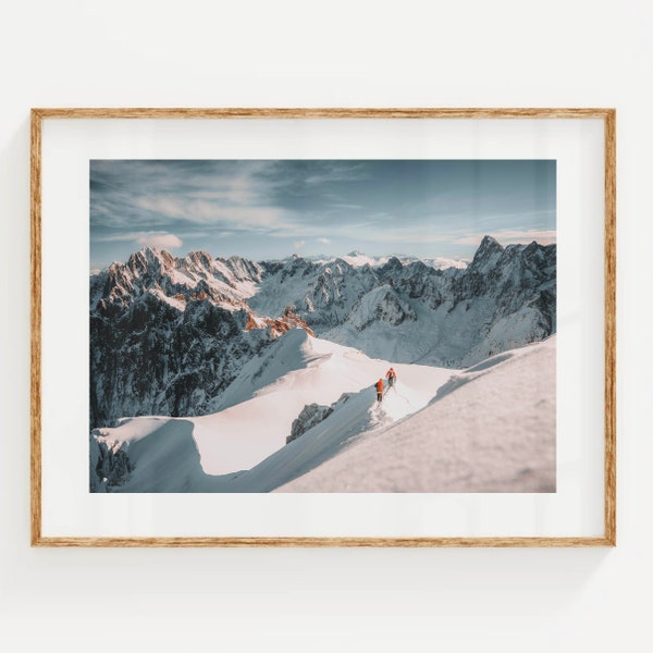 The Alpinists, Aiguille du Midi, Mount Blanc, Chamonix, France | Printable Gift Idea | Alpine Photography Wall Art Print | Digital Download