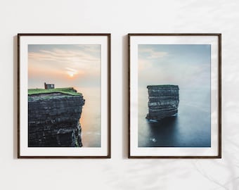 Set of 2 Irish Prints from Downpatrick Head, Co Mayo, Ireland | Printable Coastal Photography Wall Art | Digital Download | Landscape Print