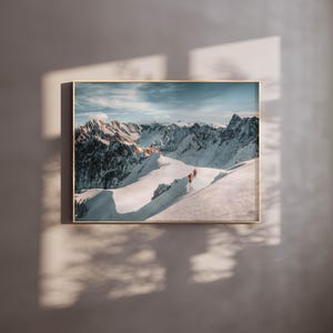 Gli alpinisti, Aiguille du Midi, Monte Bianco, Chamonix, Francia / Idea regalo / Stampa artistica da parete con fotografia alpina / Regalo per gli amanti dell'arrampicata