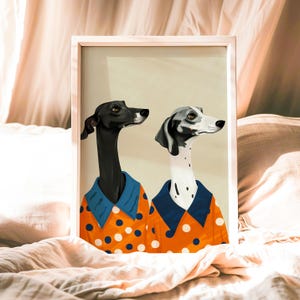 Greyhound Wall Art, Whippet Dog Print, Minimalist Greyhound Portrait, Sighthound Decor, Modern Dog Art, Pet Lover Gift, Elegant Dog Poster