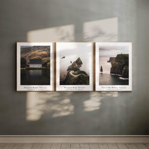 Ireland Landscape Photography Print Set: Gougane Barra, Dunquin Pier, Cliffs of Moher