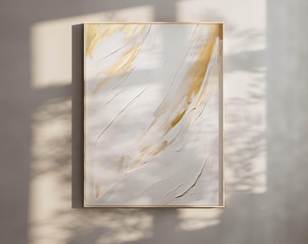 Gold Abstract Art Print: Modern Minimalist Wall Decor