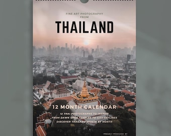 2027 Thailand Wall Calendar - Bangkok & Northern Thailand Travel Photography - 12 Month Planner
