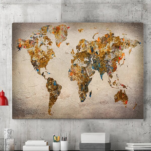 World Map Portrait - Etsy