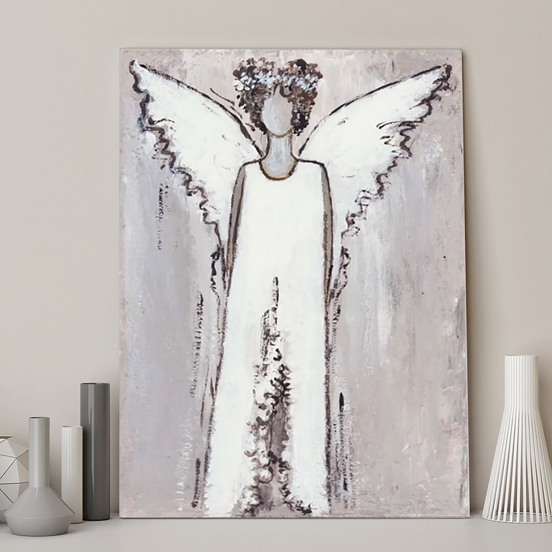 Angel Abstract Wall Art Painting Angel Canvas Wall Etsy