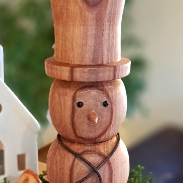 Schneemann aus Holz Winterdeko Weihnachtsdeko