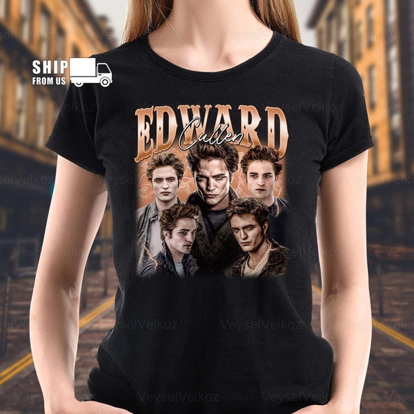 Винтажная футолка Edward Cullen, рубашка Robert Pattinson, фуаа SAGA, рашка Edward Cullen, подарок дашша Edward Cullen, подарок для женщиннiser
