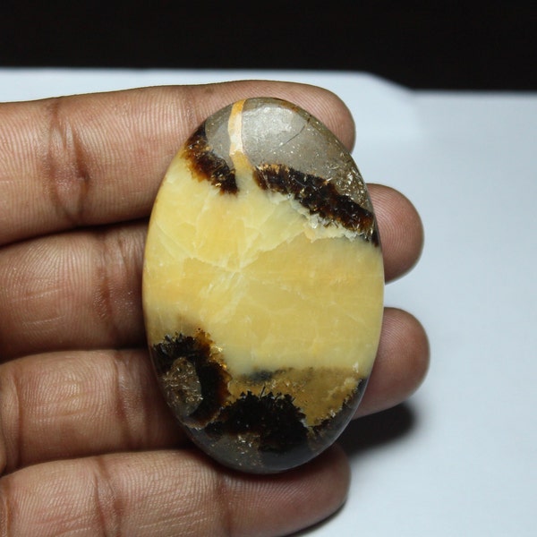 Natural Yellow Septarian Gems, Top Quality Yellow Septarian Cabs Hand Polish Semi Precious Yellow Septarian Loose For Jewelry. 156 Ct #300