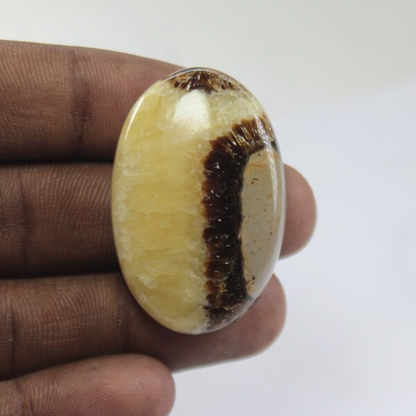 Natural Yellow Septarian Gems, Top Quality Yellow Septarian Cabs Hand Polish Semi Precious Yellow Septarian Loose For Jewelry. 73 Ct #1917