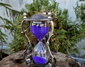 Vintage Nautical Chrome Hourglass – 5 Minute Sand Timer, Home Decor