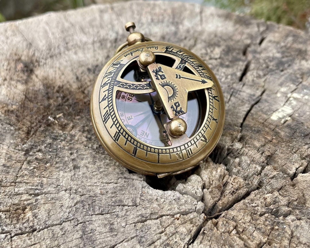 Compass Rss Sundial Compass Antique Brass - Pocket Compass for Graduation Gift ...
