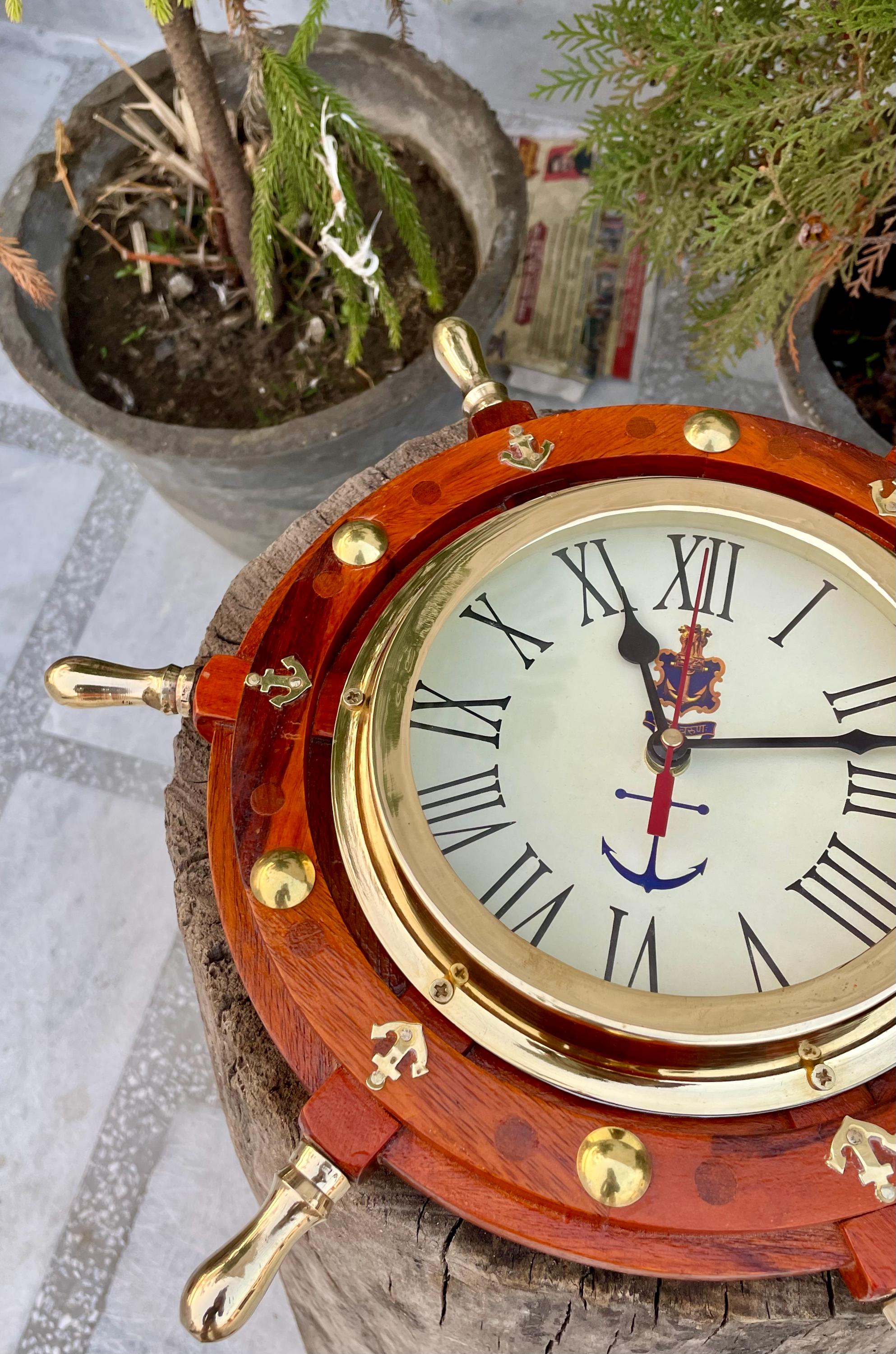 The Captain's Time: Brass and Wooden - Handcrafted Nautical Ship