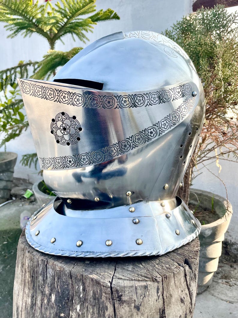 Authentic Knight's Helmet – Handcrafted Medieval Steel Armor for Roleplay & Display image 5