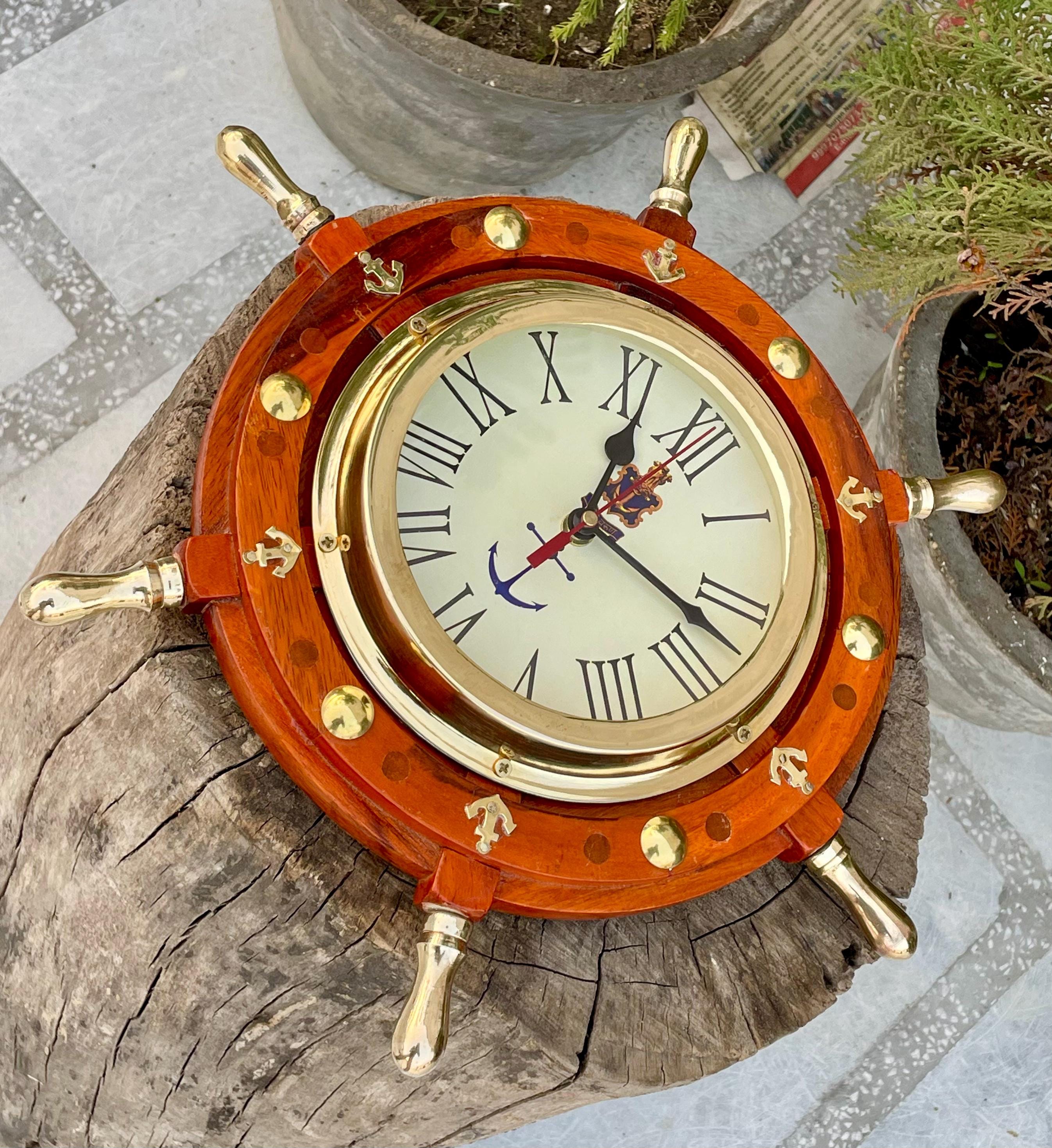 The Captain's Time: Brass and Wooden - Handcrafted Nautical Ship