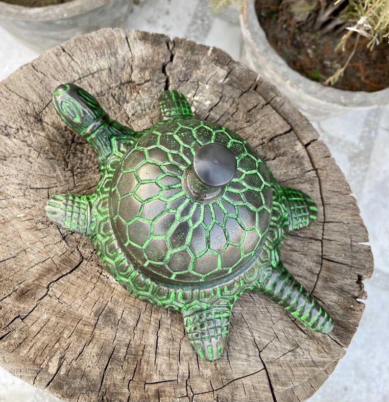 Turtle Servant Ringer Turtle Service Bell - Vintage Style Hotel Desk Bell With Green Patina ...