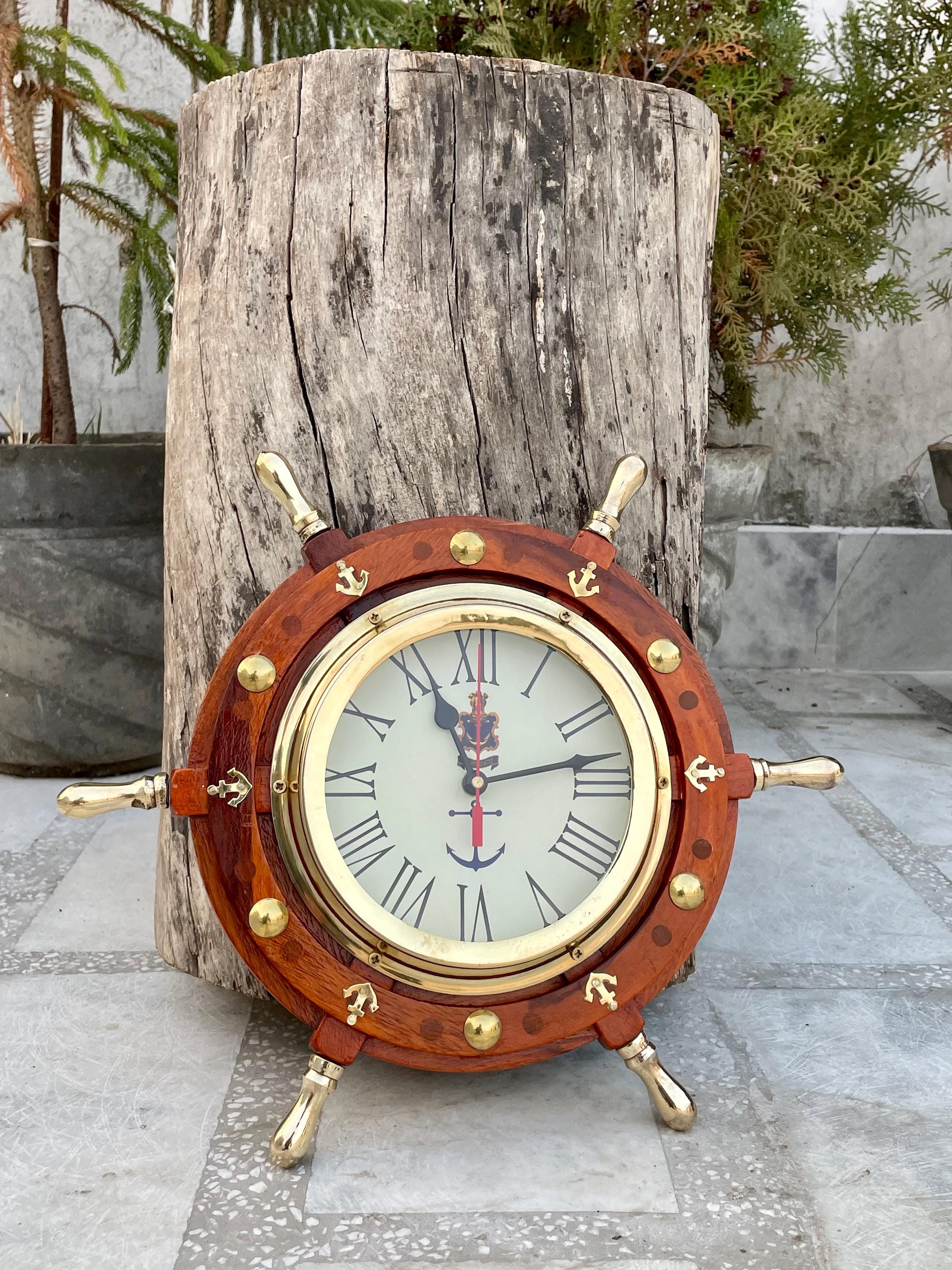 The Captain's Time: Brass and Wooden - Handcrafted Nautical Ship