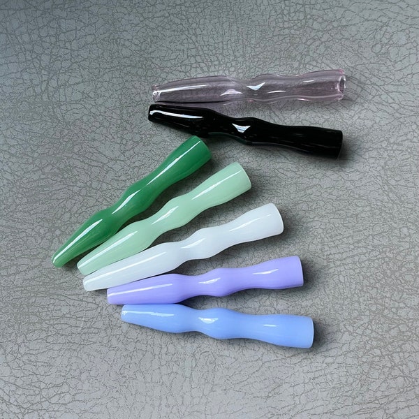 Minis: 3” glass cigarette holder / finger saver