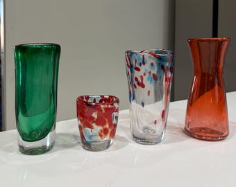 B-grade handblown glass vases