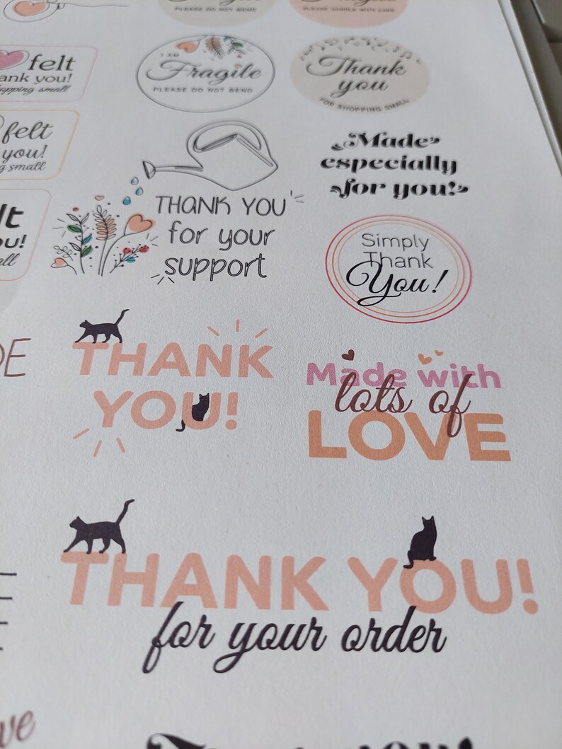 DIY Thank You Sticker Bundle With PNG and SVG Files for Small