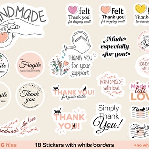 DIY Thank You Sticker Bundle With PNG and SVG Files for Small