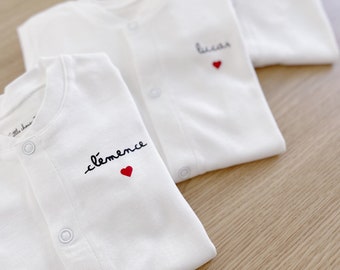 Birth pajamas, personalized baby jumpsuit