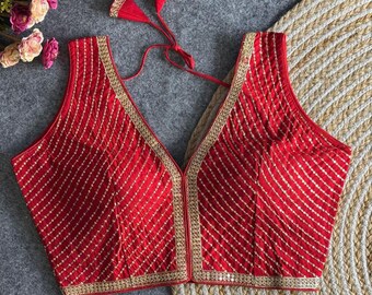 Embroidered Silk Blouse: Sleeveless Deep V-Neck Party Top from Etsy
