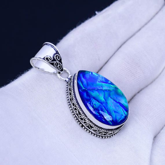 Gioielli Con Pietre Preziose In Opale Tripletta Australiano, Ciondolo - Foto 5