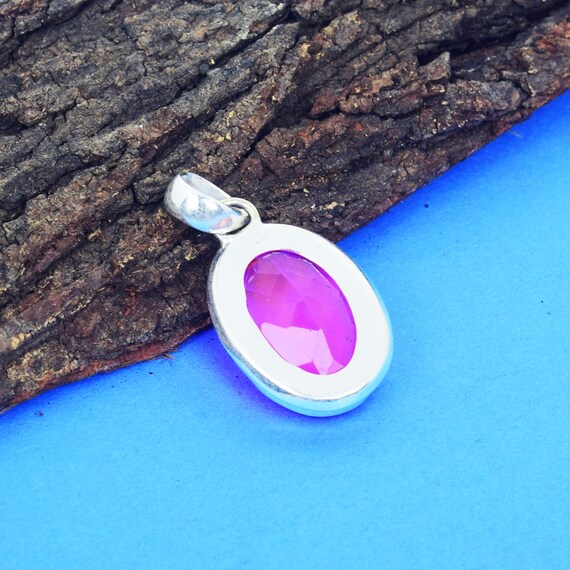 ファセット加工のピンクトルマリンペンダント：ハンドメイド925