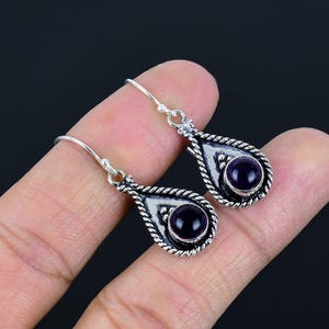 Natural Amethyst Earrings, 925 Sterling Silver Dangle Earrings, Natural Gemstone Handmade Boho Jewelry, Anniversary Gift  Etsy Earring 2025