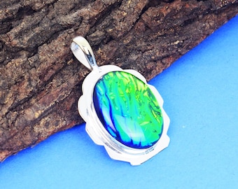 Australian Triplet Opal Pendant: Boho Sterling Silver Gemstone