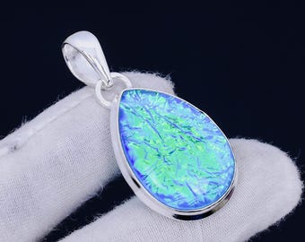 Australian Triplet Fire Opal Gem Stone Pendant, 925 Sterling Silver Pendant, Gift For Her, Anniversary Gift, Wedding Gift, Etsy Silver Item