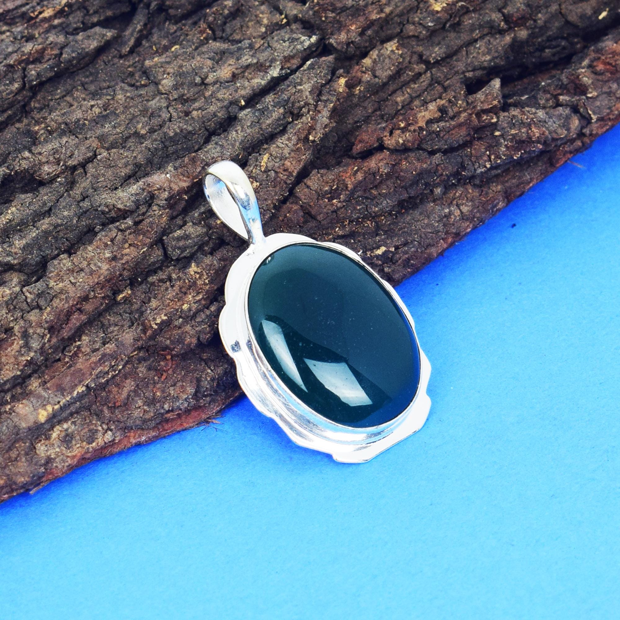 Natural Green Onyx Gem Stone Pendant,925 Silver Pendant, Gift For Her, Anniversary Gift, Birthday Gift, Occasion Gift, BOHO Handmade Jewelry