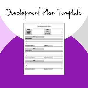 Development Plan Template | HR Forms | Human Resources | Printable Form | PDF | HR Tools and Templates | Human Resources Templates |