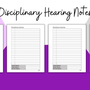 Disciplinary Hearing Notes | HR Forms | Human Resources | Printable Form | PDF | HR Tools and Templates | Human Resources Templates