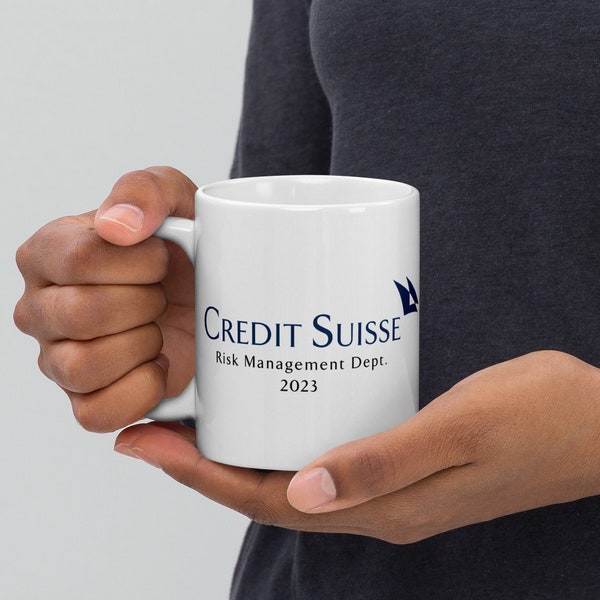 Credit Suisse risicobeheermok - Finance Meme koffiemok, perfect cadeau voor investeerders