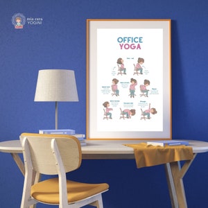 Office Yoga Printable Poster Chair Yoga Poses Printable Wall Art Desk ...