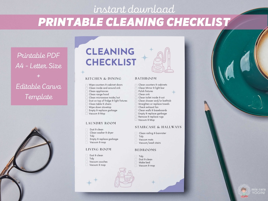 Editable Cleaning Checklist Goodnotes Cleaning Schedule Customizable