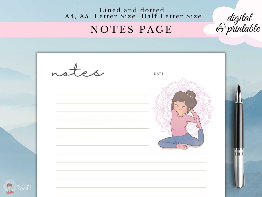 Printable Notes Page Goodnotes Notes Page Lined Notes Template Dotted