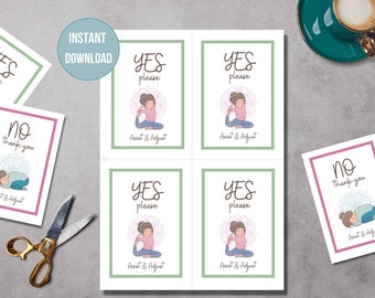 Yoga Consent Cards Printable - Assist & Adjust Permission Cards