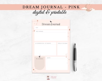 Printable Dream Journal, Digital Dream Tracker